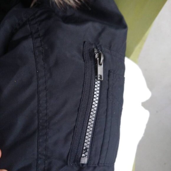 Raincoat, winter black jacket with a hoodie for a junior - Picture 3 of 5